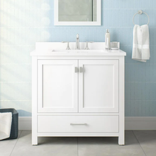 Load image into Gallery viewer, allen + roth Ronald 36-in White Undermount Single Sink Bathroom Vanity with White Engineered Stone Top