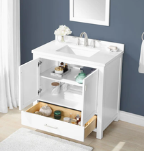Load image into Gallery viewer, allen + roth Ronald 36-in White Undermount Single Sink Bathroom Vanity with White Engineered Stone Top