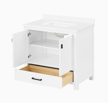 Load image into Gallery viewer, allen + roth Ronald 36-in White Undermount Single Sink Bathroom Vanity with White Engineered Stone Top