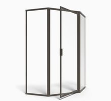 Load image into Gallery viewer, American Standard 68.5-in H x 17.5-in to 24.43-in W Framed Hinged Oil-rubbed bronze Shower Door (Clear Glass)