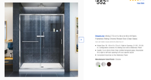 Load image into Gallery viewer, DreamLine Infinity-Z 72-in H x 56-in to 60-in W Semi-Frameless Sliding Chrome Shower Door (Clear Glass)