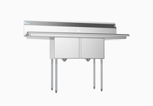 Load image into Gallery viewer, KoolMore 21-in x 60-in 2-Basin Stainless Steel Freestanding Utility Tub with Drain