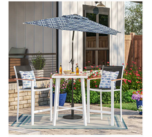 Load image into Gallery viewer, allen + roth Sagaponack 3pc bistro set 3-Piece White Frame Bar Height Patio Set with Black Bar Height