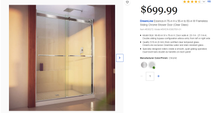 Load image into Gallery viewer, DreamLine Essence-H 76-in H x 56-in to 60-in W Frameless Sliding Chrome Shower Door (Clear Glass)