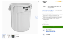 Load image into Gallery viewer, Rubbermaid Commercial Products 20-Gallon White Plastic Commercial Touchless Trash Can