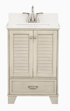 Load image into Gallery viewer, allen + roth Leeland 24-in Dune Undermount Single Sink Bathroom Vanity with White Engineered Stone Top
