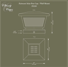 Load image into Gallery viewer, Classy Caps (Fits Common Post Measurement: 5-in x 5-in; Actual: 5-in x 7-in x 7-in) Fairmont Solar LED Plastic Deck Post Cap
