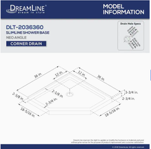 Load image into Gallery viewer, DreamLine DreamLine Prism Lux 36-in D x 36-in W x 74-3/4-in H Frameless Shower Enclosure in Chrome and Corner Drain White Base
