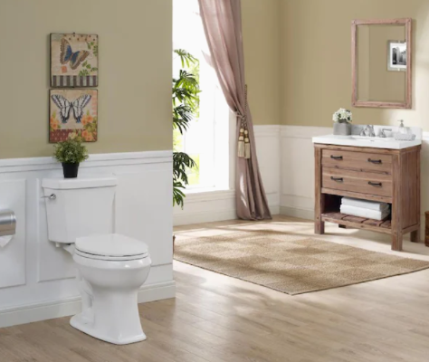 Jacuzzi Lyndsay White WaterSense Elongated Chair Height 2-Piece Toilet 10-in Rough-In Size Jacuzzi Lyndsay White WaterSense Elongated Chair Height 2-Piece Toilet 10-in Rough-In Size