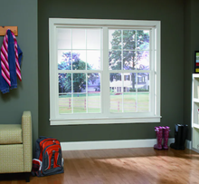 Load image into Gallery viewer, ReliaBilt 105 Series 31.5-in x 59.5-in x 2.625-in Jamb Between The Glass Vinyl New Construction White Single Hung Window
