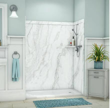 Load image into Gallery viewer, DreamLine SlimLine White 32-in W x 60-in L with Left Drain Acrylic Shower Base Item #468833Model #DLT-1132601
