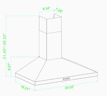 Load image into Gallery viewer, Winflo 30-in Convertible Stainless Steel Wall-Mounted Range Hood
