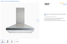 Load image into Gallery viewer, Winflo 30-in Convertible Stainless Steel Wall-Mounted Range Hood
